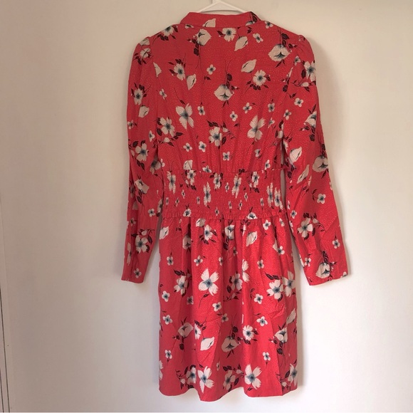 Rebecca Taylor Daniella Long Sleeve Floral V Neck Mini Dress Punch Combo Size 6 - Picture 3 of 11